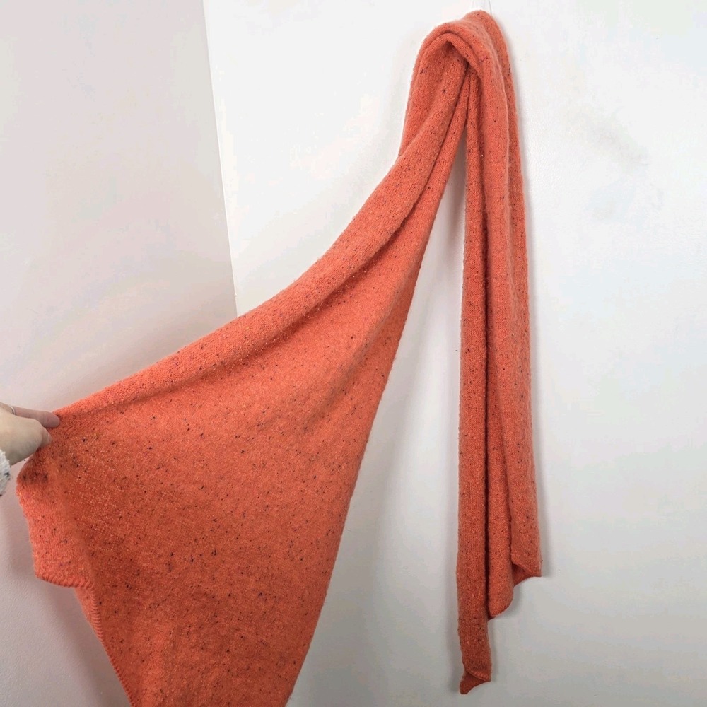 Anthroplogie Orange Navy Speckled Soft Warm Large‎ Rectangular Thick Scarf